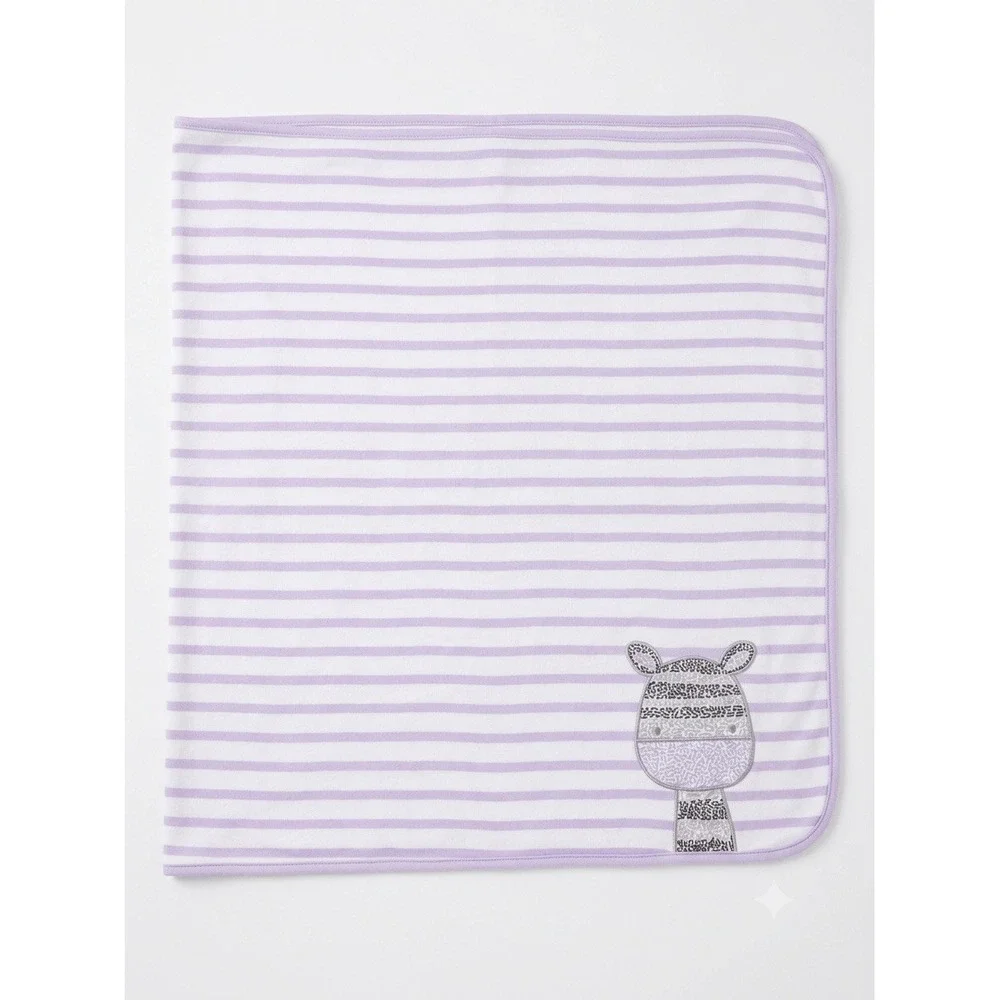 Koala Baby 2018 Toys R Us Purple White Stripe Zebra Baby Blanket Reversible VGC
